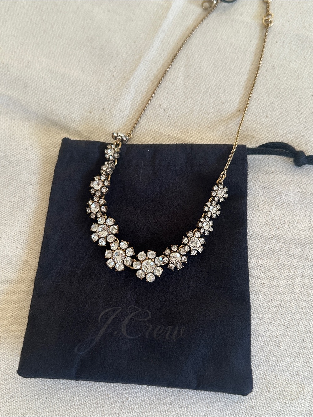 J. Crew Crystal Flower Statement Necklace